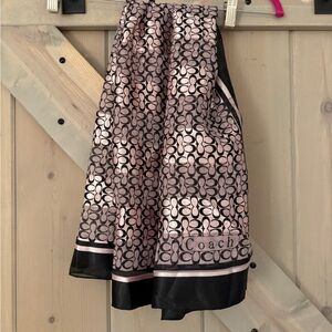 NWOT Coach Pink and Black Signature Scarf